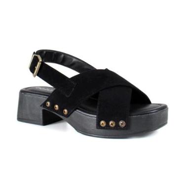 Imagem de Sandália Beira Rio Conforto Casual Camurção Preto 8559102, Preto, 36