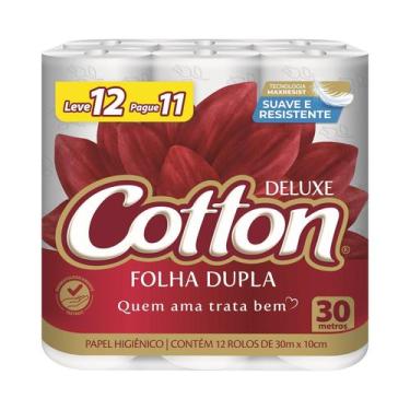 Imagem de Papel Higienico Cotton Folha Dupla 30m 12 Unidades