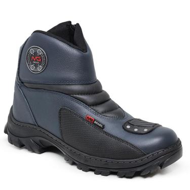 Imagem de Bota Motociclista Speed Em Couro Sola Borracha Gel Costurada Cor:;Tamanho:45-Masculino
