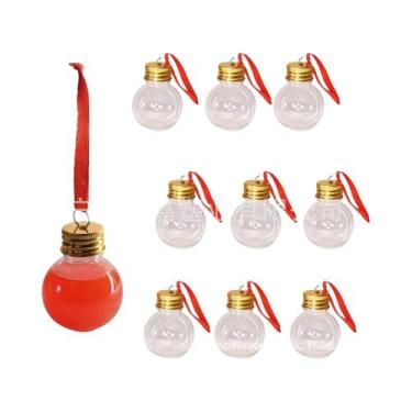 Imagem de Bolas De Plástico Transparente Para Bebidas De Natal, 10 Peças, Enfeit