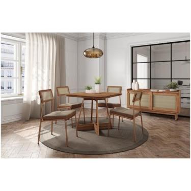 Imagem de Conjunto Sala De Jantar 4 Cadeiras Margarida Carraro Nogal - MÓVEIS CA