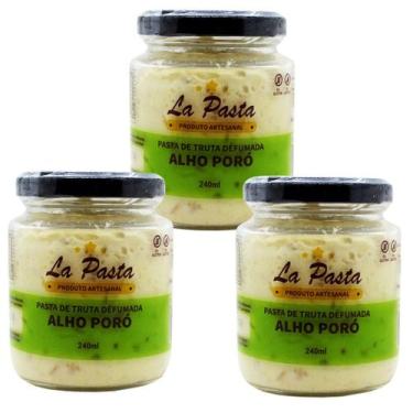 Imagem de Pasta de truta defumada com alho poro 240ml la pasta - kit 3 unidades
