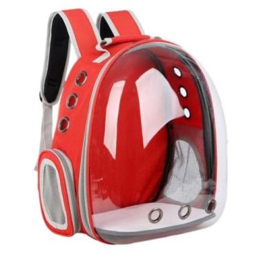 Imagem de Mochila Pet De Transporte Visão 360 Panoramica Gato Cão Preto - Napole
