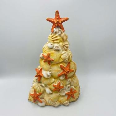 Imagem de Árvore de Natal em Resina com Conchas e Estrela do Mar 32,5x10,5cm - d