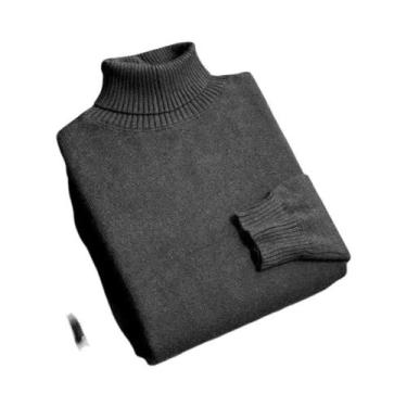 Imagem de Suéter Masculino Slim Fit De Tricô Gola Alta Outono Alta Qualidade Ant