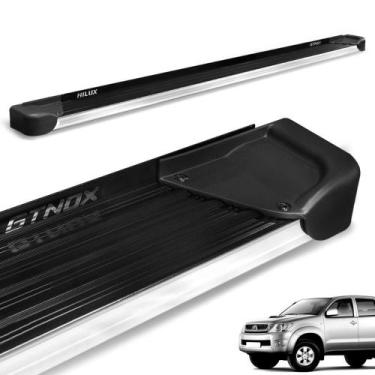Imagem de Estribo Lateral Hilux CD 2005 a 2015 Alumínio Preto A4 - Gtnox