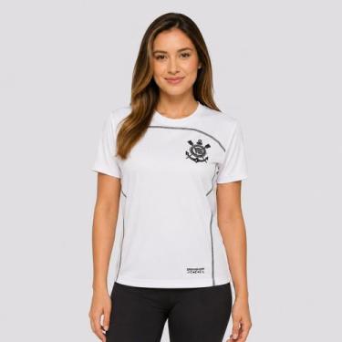 Imagem de Camisa Corinthians Fitness Dry Logo Feminina Branca - Coimbra, P