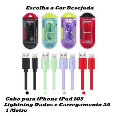 Imagem de Cabo Carregador/Dados para iPhone iPad IOS Lighning 3A 1Mt - Kapbom, C
