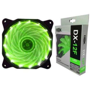 Imagem de Cooler Fan 14 Led Verde 12cm 120x25 120mm 2 Plugs Dx-12f - Dex