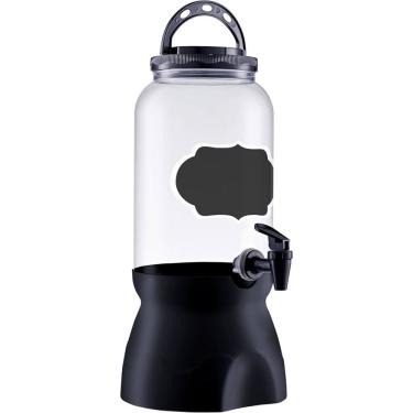 Imagem de Suqueira Pote de Plástico com Torneira 3600ML com Lousa Tampa e Alça Versátil Transparente
