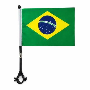Imagem de Bandeira do Brasil com Haste para Moto Copa do Mundo - sem marca