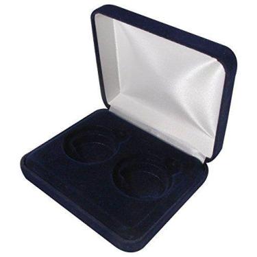 Imagem de Caixa de Exibição de Moedas Guardhouse 11 cm Veludo Azul - 2 unidades