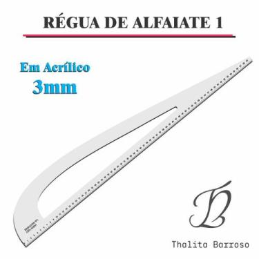 Imagem de RÉGUA DE ALFAIATE 1 acrílico 3mm THALITA COSTURA - FENIX