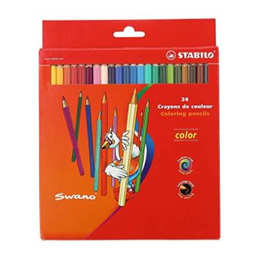 Imagem de Lápis de cor solúvel em água, 24 cores, pintura à mão, pincel profissional para estudantes, material de pinheiro