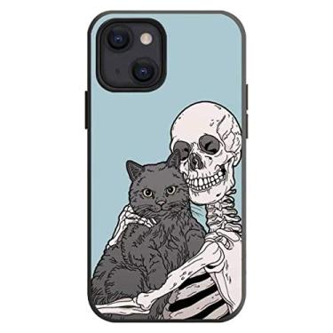 Imagem de Capa de telefone de esqueleto engraçado gato cão crânio para iPhone 13 12 11 Pro XS MAX XR 8 7 6 6S Plus X 5S SE 2020 Capa Traseira, A1, para iPhone 12 Mini