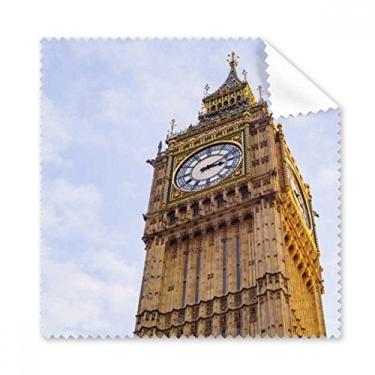 Imagem de Pano de limpeza Big Ben azul céu nuvens brancas limpador de óculos 5 peças