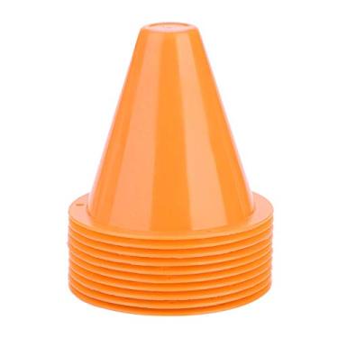 Imagem de OUKENS Cone de treinamento de futebol, 10 pçs cones de futebol treinamento esportivo equipamento de futebol barreiras suporte plástico acessório para treinamento fitness (laranja)