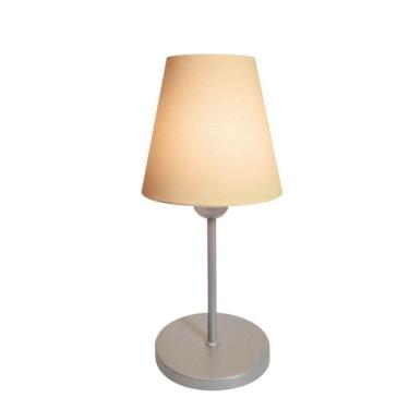 Imagem de Abajur Cabeceira Cone Md-2005 Bivolt Cinza Algodão Crú