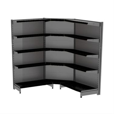 Imagem de Gondola Parede 196 Amapa Flex 60 Kit 2m 1 Canto Preto SPEtiq