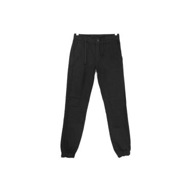 Imagem de Calça Jogger Bivik Juvenil Sarja Preta - Masculino