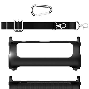 Imagem de Geekria Capa de silicone para alto-falante compatível com JBL Flip 6, película protetora à prova d'água macia, alto-falantes de substituição para viagem com alça de ombro (preto)