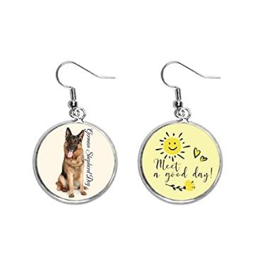 Imagem de Brinco de flor de sol em forma de flor de pastor alemão, Medium, Metal