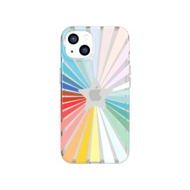 Imagem de Tech21 Evo Art Rainbow Sunburst para iPhone 13 – Capa protetora para celular com arte exclusiva e proteção de 3,6 m de várias quedas