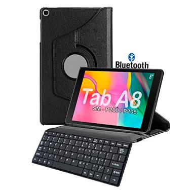 Imagem de Capa Teclado Para Samsung Tab A8 8" Sm-P200 Sm-P205 Giratoria 360° Linha Premium - Álamo (PRETO)