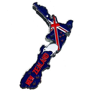 Imagem de Imã Nova Zelândia – Imã Mapa Nova Zelândia Bandeira Cidades Símbolos - Mapa Mundi Magnético - Imã Geladeira Nova Zelândia