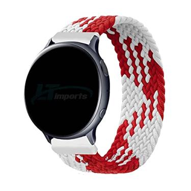 Imagem de Pulseira 20mm Trançada Infinito compatível com Galaxy Watch 3 41mm - Galaxy Watch Active 1 e 2 - Galaxy Watch 42mm - Amazfit BIP - GTS - GTR 42mm - Marca LTIMPORTS (Branco/Vermelho