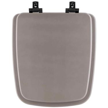 Imagem de Assento Sanitário Mdf Soft Close Boss Stone (Cinza Fosco) Para Vaso Incepa Com Ferragem Preta