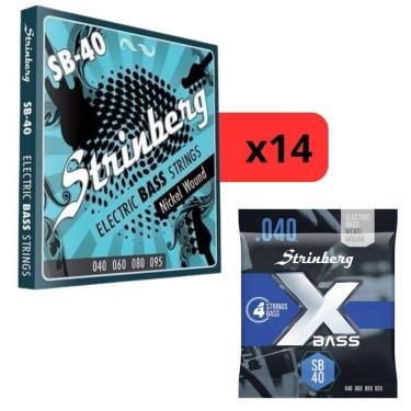 Imagem de Kit 14 Encordoamento Strinberg Para Contra Baixo SB40 - 4 Cordas