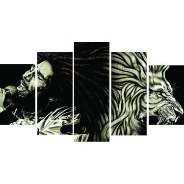 Imagem de Quadro Bob Marley 5 Peças Mosaico