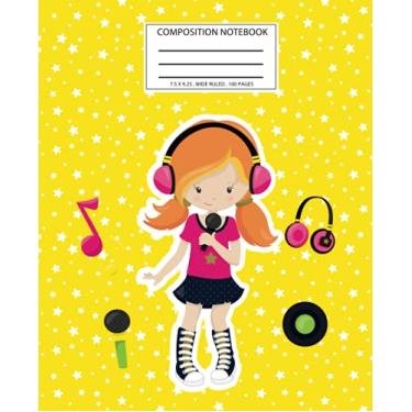 Imagem de Girl Karaoke Composition Notebook: 100 Pages Wide Ruled Paper, Cute Karaoke Singer, Music Lover Gift For Kids, Adults, Students, Back To School Supplies