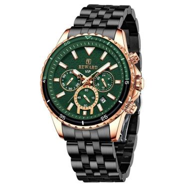 Imagem de Relógio De Pulso Masculino De Quartzo Em Aço Inoxidavel 3atm Verde
