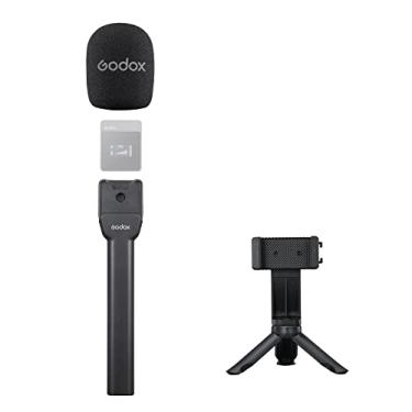 Imagem de GODOX Adaptador portátil ML-H para sistema de microfone sem fio MoveLink M1/M2, USB C macho para adaptador TRS fêmea de 3,5 mm, com mini tripé conjunto de suporte de telefone para entrevistas, hospedagem, transmissão ao vivo