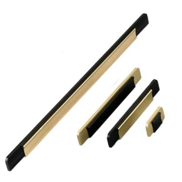 Imagem de O armário preto do perfil da combinação do ouro segura o armário dos botões da cômoda da liga de alumínio segura a ferragem da mobília, 480mm