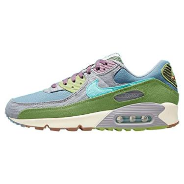 Imagem de Nike Tênis masculino Air Max 90 SE (azul usado/cinza-copa-lobo, us_Footwear_Size_System, adulto, masculino, numérico, médio, numérico_10_ponto_5), branco/rosa/dourado, 42, Branco/Rosa/Dourado, 10.5
