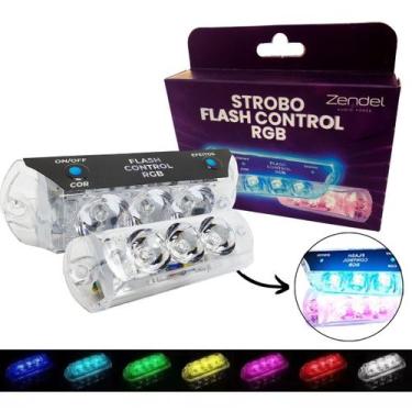 Imagem de Kit Strobo 2 Farol 9Wats Rgb Flash Sound Control Muito Forte - ZENDEL 