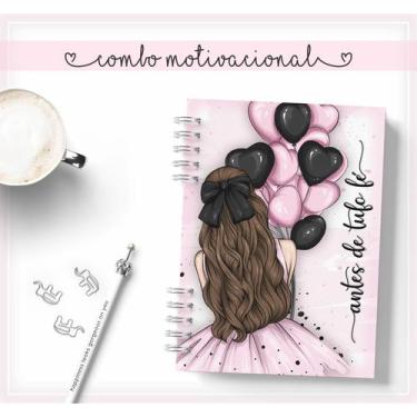 Imagem de Caderno Personalizado MOTIVACIONAL 60 Folhas 15,5x21,5 Cm - Mel'art Pa