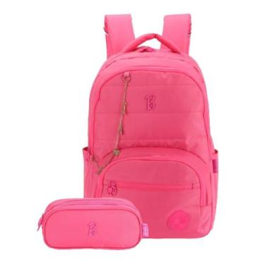 Imagem de Mochila Barbie de Costas Escolar Meninas Juvenil com Estojo, Rosa