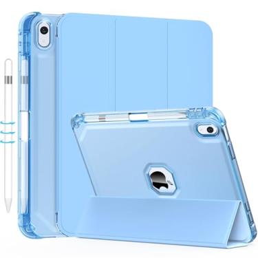 Imagem de Sevrok Capa para iPad (A16) 11ª/10ª geração (2025/2022) de 10,9 polegadas, com suporte para lápis, capa magnética inteligente de couro macio com suporte triplo e parte traseira de TPU transparente,