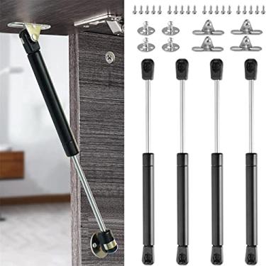Imagem de vrbabies Pacote com 4 suportes a gás de 100 N/10 kg, amortecedor a gás de 25 cm, dobradiças hidráulicas para baú de brinquedo, elevador de armário, caminhão, amortecedor de porta, dobradiça de