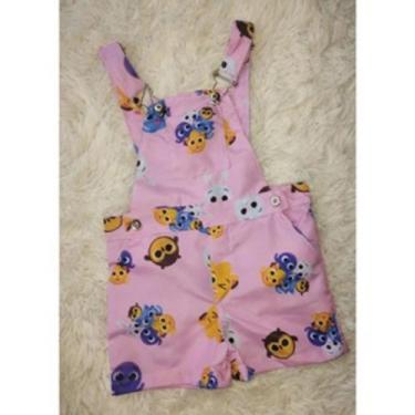 Imagem de Jardineira Menina Infantil Temático Bolofofo Rosa - EDYNHOKIDS, PP