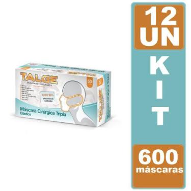 Imagem de Kit 12cx Máscara Cirúrgica Descartável Tripla Proteção 600UN - Talge