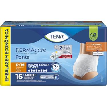 Imagem de Tena Pants Dermacare, Roupa Íntima para Incontinência Urinária, P/M - 16 unidades