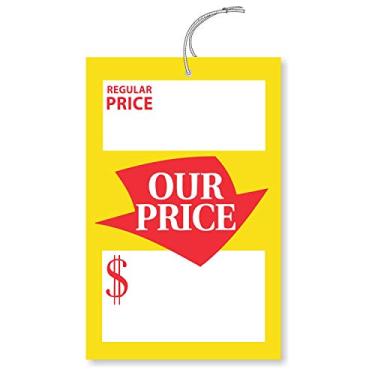 Imagem de SmartSign Etiquetas "Preço regular e especial" com corda | Cartão de 8,25 cm x 12,7 cm, pacote com 250