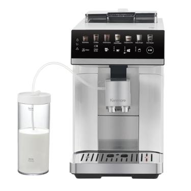 Imagem de Koolatron Máquina de café expresso Kenmore – Cafeteira multifuncional totalmente automática com adulteração automática, descalcificante, vaporizador de leite e espumante, moedor de feijão, cappuccino
