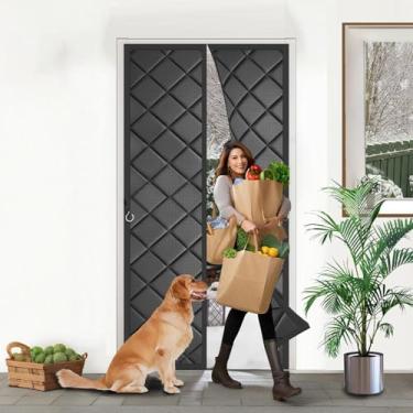 Imagem de Cortina de porta com isolamento térmico magnético de 86 x 228 cm, cobertor de isolamento de porta do sótão, capa térmica para o inverno, capa de rascunho de porta completa para clima frio, garagem,