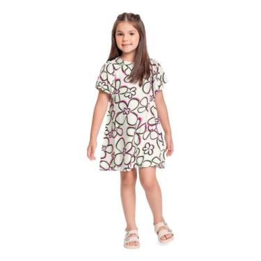Imagem de Vestido Infantil em Viscose para Menina Quimby, Off, White, 10